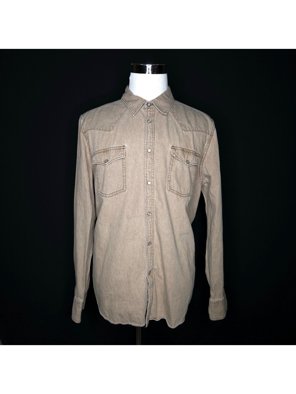 Men's Tecovas Western Brown Pearl Snap Shirt Cowboy Rodeo Sawtooth Sz XL